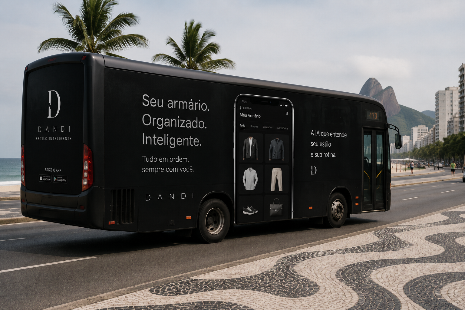 Anúncio em ônibus Dandi